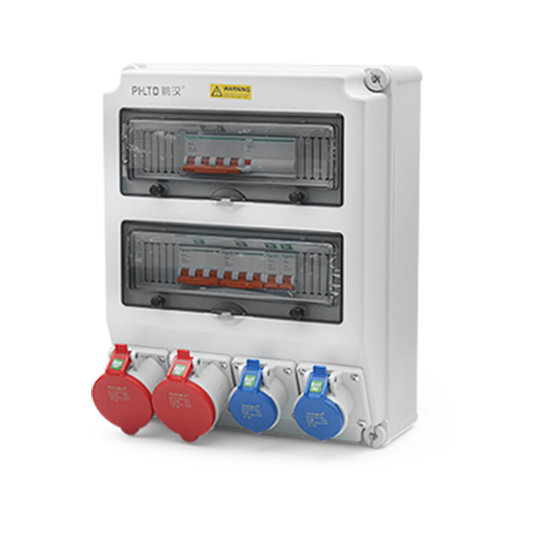 Boîte de maintenance électrique murale étanche IP44 avec prises industrielles 5P 32A et 3P 16A et disjoncteur de fuite, taille de la boîte extérieure 430x330x175mm