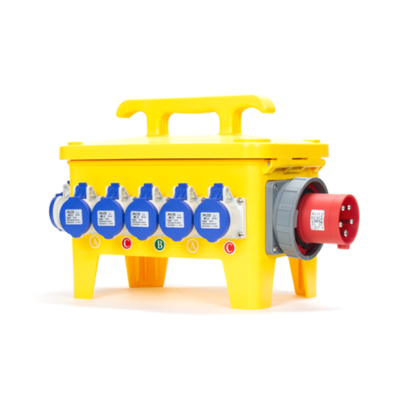 Boîte industrielle portable avec prise dissimulée 5P63A et prise industrielle 3P16A, avec protection contre les fuites de circuit principal et disjoncteur