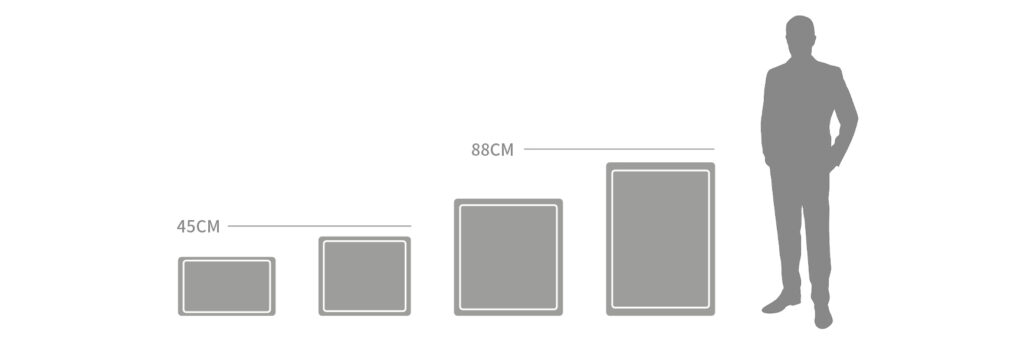 Diagramme des dimensions de la série 2 de la boîte de scène
