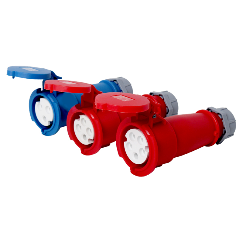 Connecteur industriel IP44 étanche fiche mâle et femelle aéronautique (3-4-5 fils, 16A/32A)