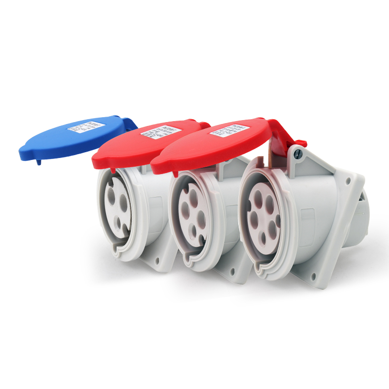 Prise à siège incliné dissimulé PHLTD étanche pour alimentation industrielle (3 fils, 4 fils, 5 fils, 16A/32A)